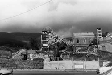 Ffaldau Colliery in 1986 after closure.