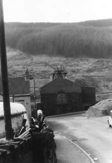 Ffaldau Colliery in 1986 during demolition.